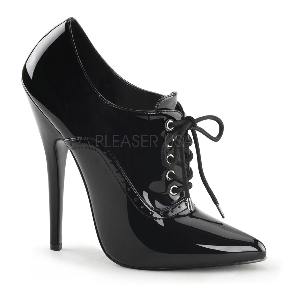 Patent Pointed Toe Lace Up High Heel Ankle Boots - Picture 2 of 5
